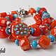 Coral bracelet and earrings. Bead bracelet. Grafoli jewellery. Online shopping on My Livemaster.  Фото №2