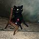 Котик на стуле с бокалом вина. Войлочная игрушка. ЗИМА( Татьяна Фёдорова). Ярмарка Мастеров.  Фото №6