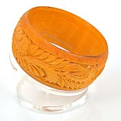 Украшения handmade. Livemaster - original item Wooden carved bracelet, yellow. Handmade.