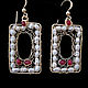 Goldfield earrings with ruby and pearls, Earrings, Netanya,  Фото №1
