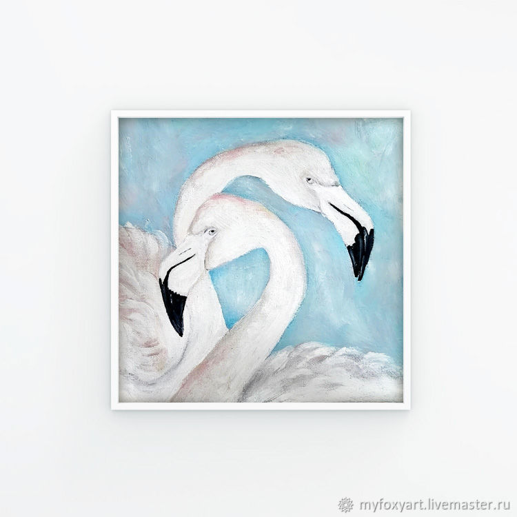 Flamingo, Oil painting, Lovers, Two, framed, Pictures, St. Petersburg,  Фото №1