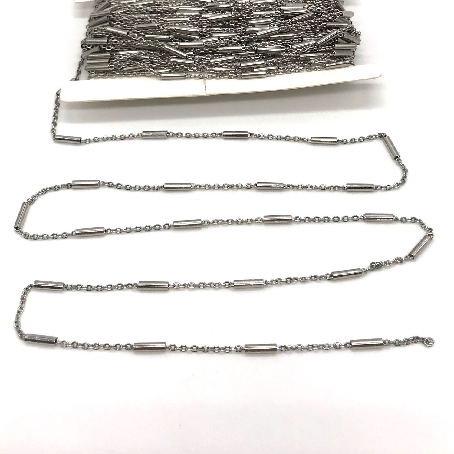 Цепь нержавеющая сталь с трубочками 50 см – купить на Ярмарке Мастеров ...