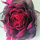 FABRIC FLOWERS. Chiffon rose brooch ' Purple'. Brooches. fioridellavita. Online shopping on My Livemaster.  Фото №2