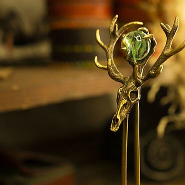 Украшения ручной работы. Ярмарка Мастеров - ручная работа Шпилька-заколка "Хранитель леса". Handmade.