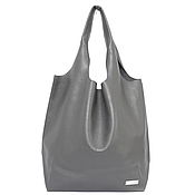 Сумки и аксессуары handmade. Livemaster - original item Bag Bag Grey Leather Bag Shopping Bag. Handmade.