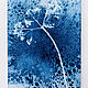 Набор из 4 открыток ручной работы выполненных в технике цианотипия. Открытки. Bluesunblue. Интернет-магазин Ярмарка Мастеров.  Фото №2
