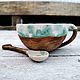 Мятная чайная пара, посуда ручной работы, красивая керамика, Чайные пары, Москва,  Фото №1