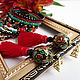 Earrings-Tassels Long YACHT SPLASH Jewelry Red Black. Tassel earrings. Juliya Laborera. Online shopping on My Livemaster.  Фото №2