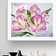 Painting Alstroemeria pink flowers delicate Alstroemeria macro bouquet, Pictures, Moscow,  Фото №1