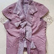 Одежда handmade. Livemaster - original item Leather Fur Lightweight Vest Pink. Handmade.