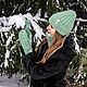 Зимний женский тёплый комплект из пуха норки. Шапки. Knit.room. Интернет-магазин Ярмарка Мастеров.  Фото №2