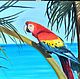Картина с попугаем, маслом "Ара", Картины, Белая Калитва,  Фото №1