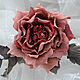 Брошь Скарлет, роза из шёлка, цветок из ткани, цветы. Брошь-зажим. Цветочный домик. Украшения из ткани. Ярмарка Мастеров.  Фото №4