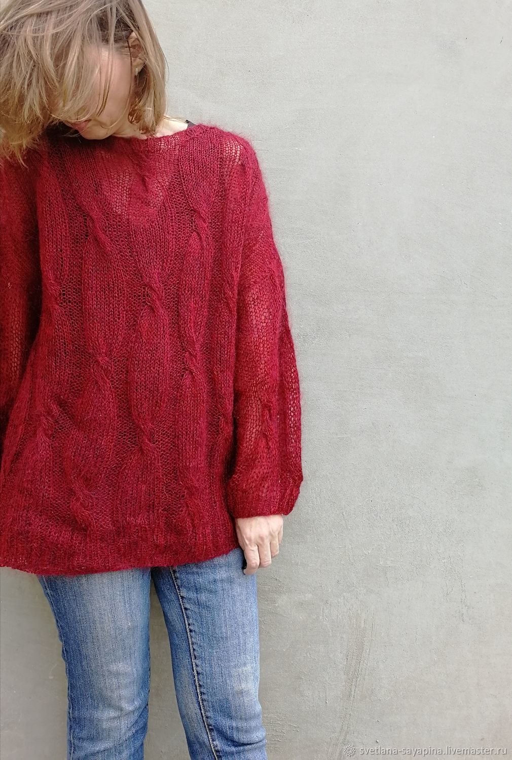 lightweight red sweater