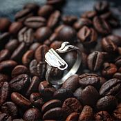 Украшения handmade. Livemaster - original item Coffee ring in sterling silver coffee Cup. Handmade.