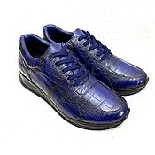 Обувь ручной работы handmade. Livemaster - original item Sneakers made of genuine crocodile leather, in dark blue color.. Handmade.