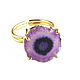 Lilac ring with quartz 'Flower' purple flower ring. Rings. Irina Moro. My Livemaster. Фото №5