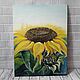 Sunflower painting, oil on canvas, 30 x 40. Pictures. Valeria. My Livemaster. Фото №5