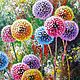 Dandelion flower art Original acrylic painting summer landscape, Pictures, Petrozavodsk,  Фото №1