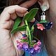 Серьги "Медуница", чудесные цветные букетики  /можно клипсы. Серьги классические. Irish-flo украшения с цветами. Ярмарка Мастеров.  Фото №4