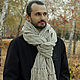 Scarf Chic Knitted Unisex Textured Geometry Beige. Scarves. Space Cat Knitting. Online shopping on My Livemaster.  Фото №2