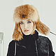 Fox ushanka winter hat, Hat with ear flaps, Moscow,  Фото №1