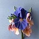 Brooch-boutonniere with iris. polymer clay. Boutonnieres. Flowesforever. Online shopping on My Livemaster.  Фото №2