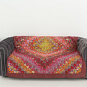 Для дома и интерьера handmade. Livemaster - original item The bedspread is Red 220 x 170 cm patchwork. Handmade.