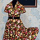 Retro dress in the style of 50's 'Flowers of peace' Poppies 2. Dresses. Moda No Time. My Livemaster. Фото №4