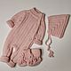  Вязаный комплект, 56 см. Комбинезоны детские. knitting for kids. Ярмарка Мастеров.  Фото №5