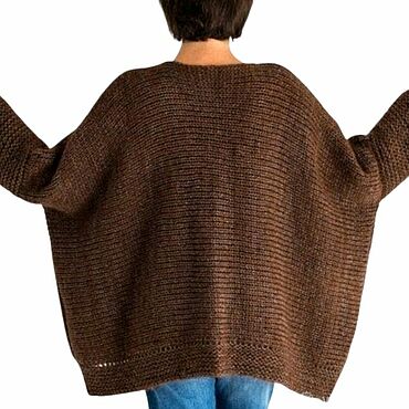 Пончо: женское вязаное пончо из шерсти шоколадного цвета. AccessoriesWool вязание на заказ. Одежда женская ручной работы - Ярмарка Мастеров Одежда женская ручной работы. Ярмарка Мастеров - ручная работа Пончо: женское вязаное пончо из шерсти шоколадного цвета. Handmade.