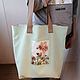 beach bag: Mint Bag with Flower Fairy. Beach bag. mechty-o-lete. My Livemaster. Фото №5