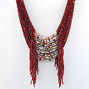 Украшения handmade. Livemaster - original item Ruby river - a beaded necklace. Handmade.