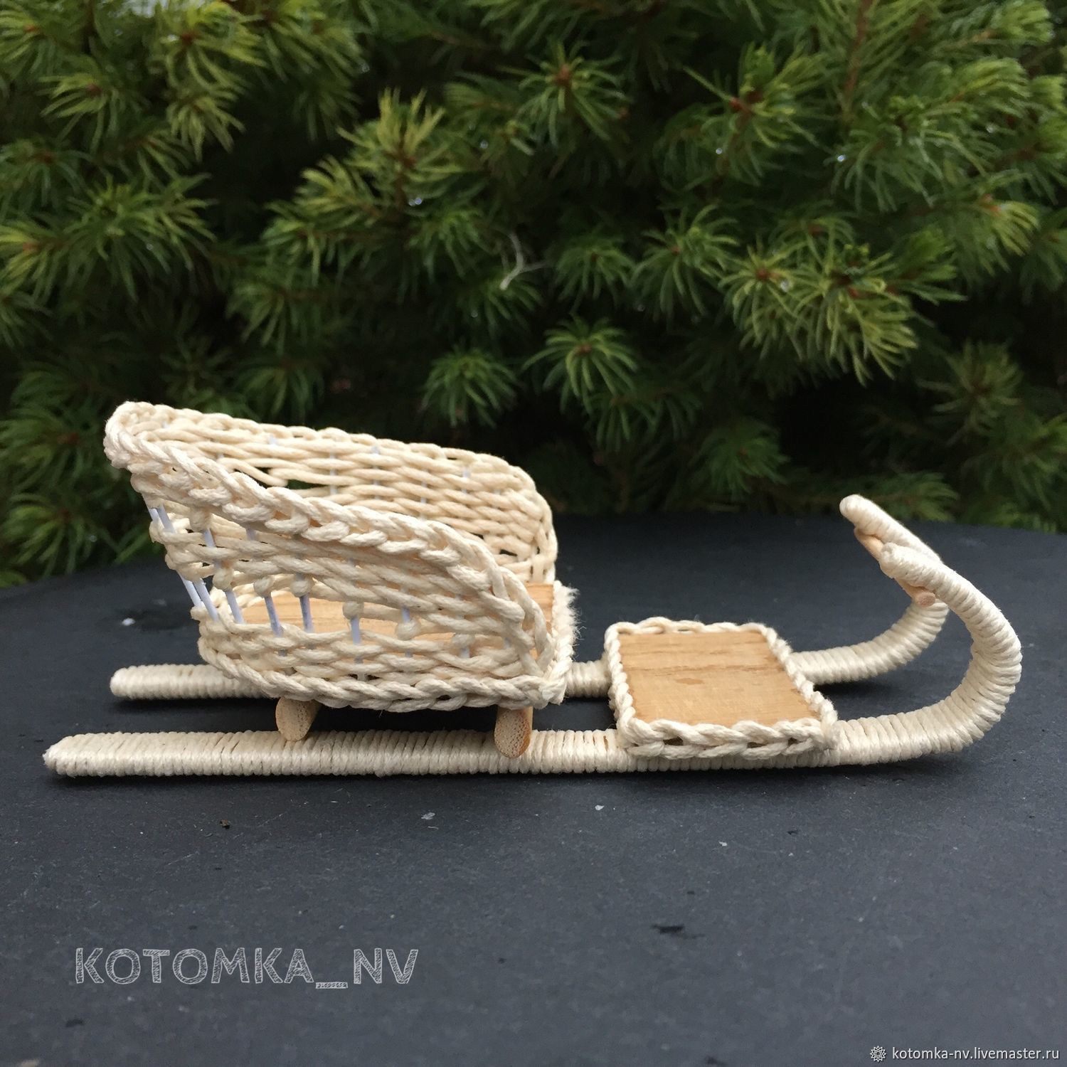Doll Miniature Sleigh Wicker Accessories for Dollhouse, Doll furniture, Moscow,  Фото №1