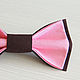Бабочка галстук коричнево-розовая, хлопок, Галстуки, Оренбург,  Фото №1
