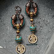 Украшения handmade. Livemaster - original item Earrings in BOHO style with coins 