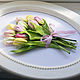  Tulips in an oval frame. Panels. Ribbon Embroidery. My Livemaster. Фото №5