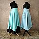Swing linen skirt in Tiffany color. Skirts. pugovkino delo (Pugovkino-delo). My Livemaster. Фото №6