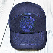 Аксессуары handmade. Livemaster - original item Men`s baseball cap, made of cashmere, in dark blue!. Handmade.