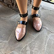 Обувь ручной работы handmade. Livemaster - original item Cosmo sandals pink lacquer. Handmade.