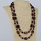 Two-row necklace made of agate, Jasper, tiger's eye stones, Necklace, Velikiy Novgorod,  Фото №1