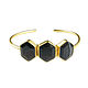 Botswana agate bracelet, Gold bracelet with stones, Black bracelet, Bead bracelet, Moscow,  Фото №1