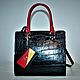 Кожаная красно-черная золотая элегантная сумка ITALY MADE. Классическая сумка. Авторские кожаные сумки из Италии. Ярмарка Мастеров.  Фото №4