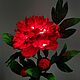 Flower-night light 'Terry peony' in red, Nightlights, Surgut,  Фото №1