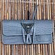  Tobacco pouch made Of leather grey Croco and Black, Wallets, Moscow,  Фото №1