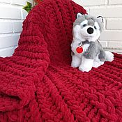 Для дома и интерьера ручной работы. Ярмарка Мастеров - ручная работа Knitted blanket of large knitting for kids. A plush blanket for a newborn. Handmade.