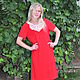 Dress knit red with lace collar. Dresses. Olga Lado. My Livemaster. Фото №6