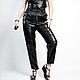 Women's leather trousers with elastic band, Pants, Pushkino,  Фото №1