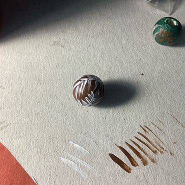 Украшения ручной работы. Ярмарка Мастеров - ручная работа Расписные бусины. Handmade.
