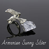 Украшения handmade. Livemaster - original item Tulip ring made of galena and 925 sterling silver IV0007. Handmade.